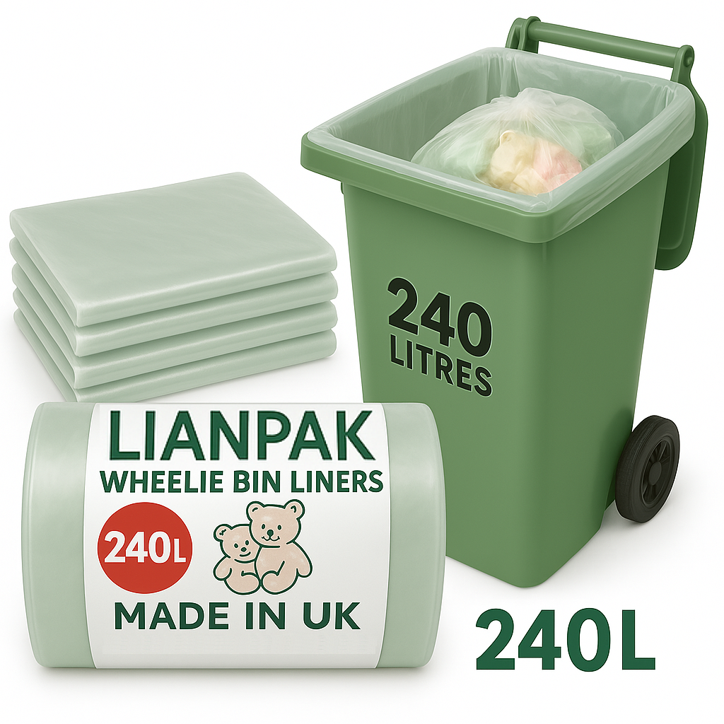 Lianpak Clear 240L Wheelie Bin Liners