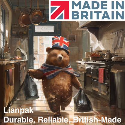 Lianpak Extra Strong Drawstring 50L All-Purpose Refuse Sacks, Bin Bags, Bin Liners with FlexTech, Soft Touch, Recycled, Tear Resistant