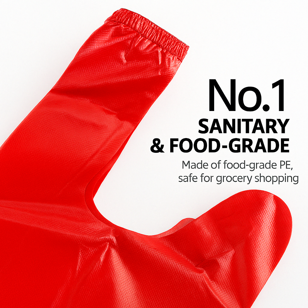 Lianpak Extra Strong Blue & Clear Mid Size Vest Carrier Bags 8"x14"x17"