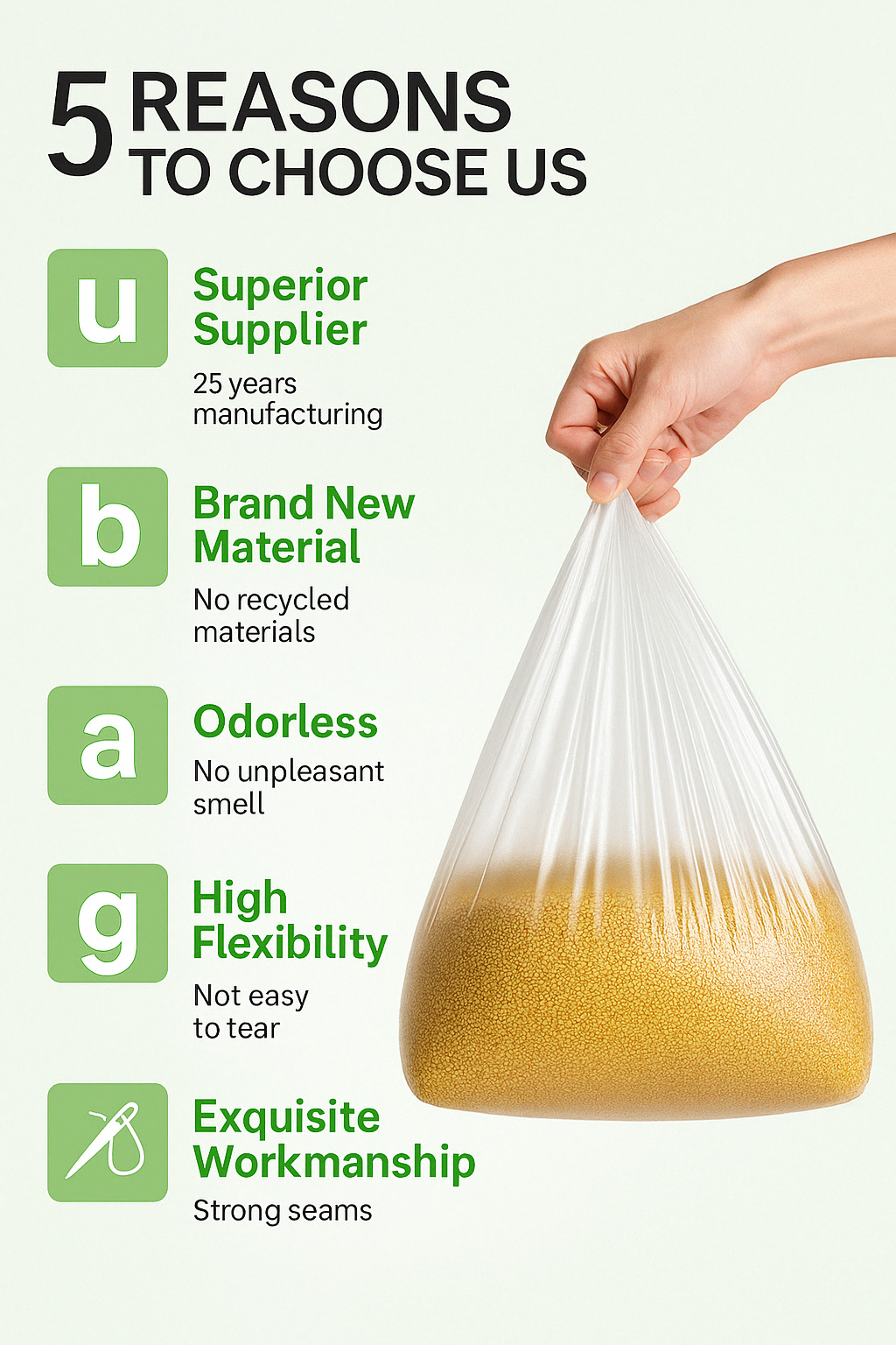 Lianpak Extra Strong Blue & Clear Mid Size Vest Carrier Bags 8"x14"x17"