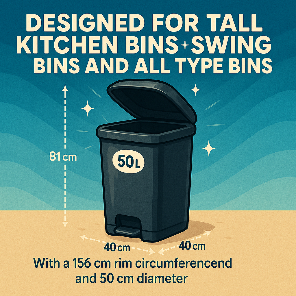 50L, Heavy Duty, Extra Strong, FLAT TOP, 35 Microns, Large Refuse Sacks