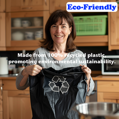 Lianpak Extra Strong Drawstring 50L All-Purpose Refuse Sacks, Bin Bags, Bin Liners with FlexTech, Soft Touch, Recycled, Tear Resistant