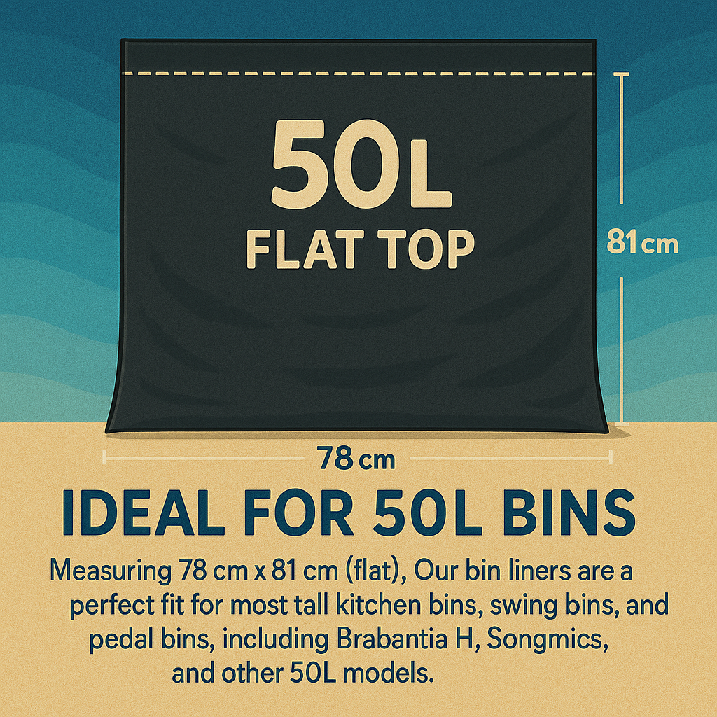 50L, Heavy Duty, Extra Strong, FLAT TOP, 35 Microns, Large Refuse Sacks