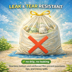 Lianpak BioFlex 50L Kitchen & Household Bin Bags Drawstring, Compostable Waste Liners, Strong Leak Resistant Trash Bags, Easy Tie Garbage Bags, 85×70cm