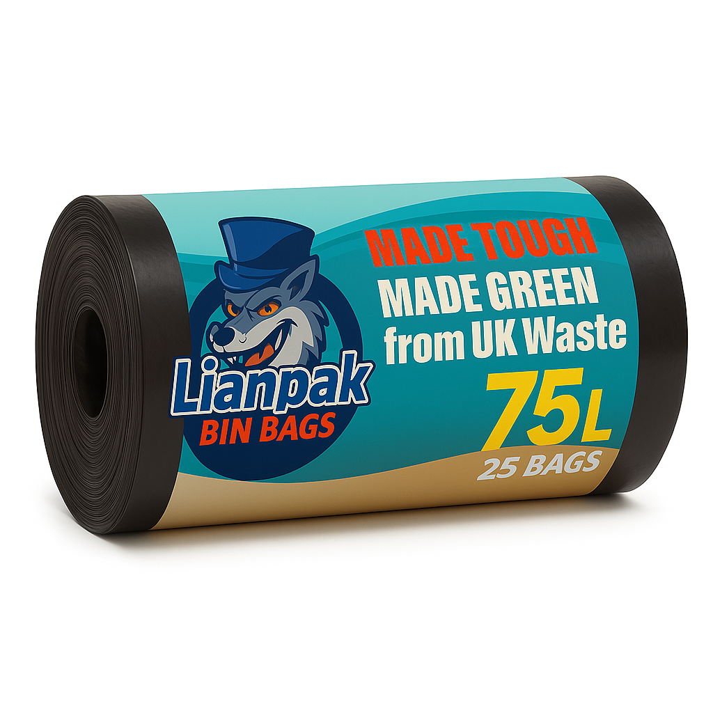 75L, Heavy Duty, Extra Strong, FLAT TOP, 30 Microns, Large Refuse Sacks