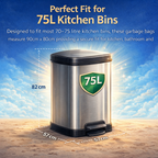 Lianpak BioFlex 75L Large Kitchen Bin Bags Drawstring, Compostable Household Waste Liners, Strong Leak Resistant Trash Bags, Easy Tie Garbage Bags, 90×80cm