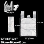 Lianpak Extra Strong White & Clear Mid Size Vest Carrier Bags 12"x18"x24"