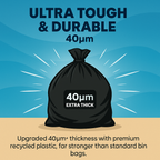 Lianpak Heavy Duty Extra Strong Drawstring 120L All-Purpose Refuse Sacks