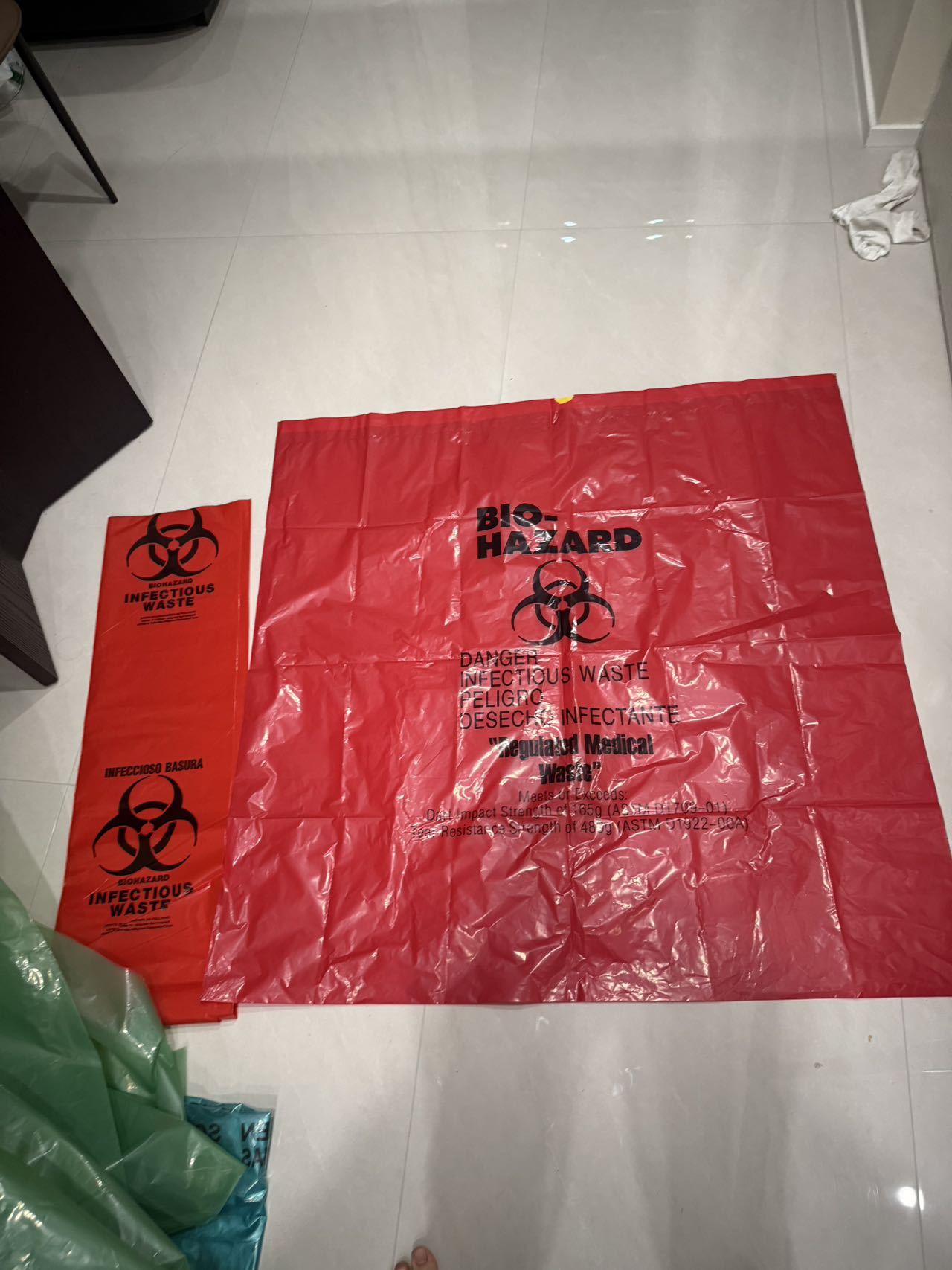 Medical Bag, Red, 50L Short, Made in UK, 100% Recycled from UK Waste, No EPR, Support Print/Made to Order