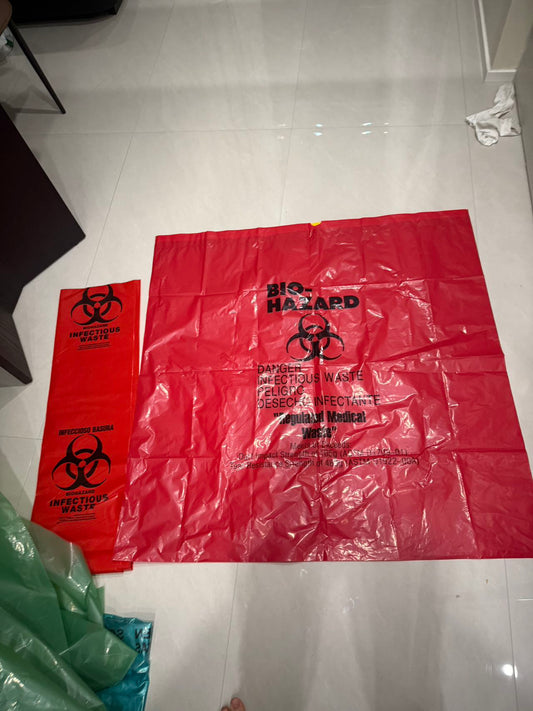 Medical Bag, Red, 50L Short, Made in UK, 100% Recycled from UK Waste, No EPR, Support Print/Made to Order