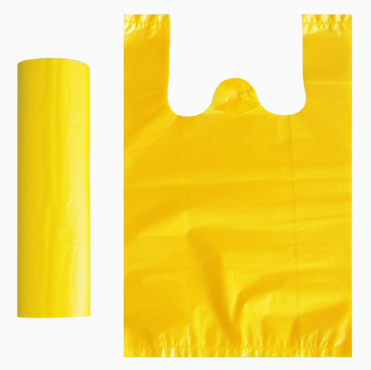 Lianpak Extra Strong Yellow & Clear Mid Size Vest Carrier Bags 16"x20"x24"